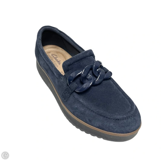 Shoes Flats By Clarks In Navy, Size: 6.5