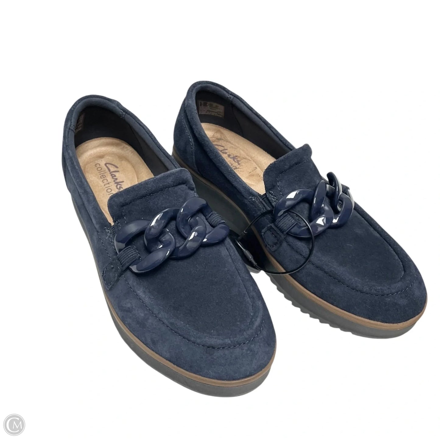 Shoes Flats By Clarks In Navy, Size: 6.5