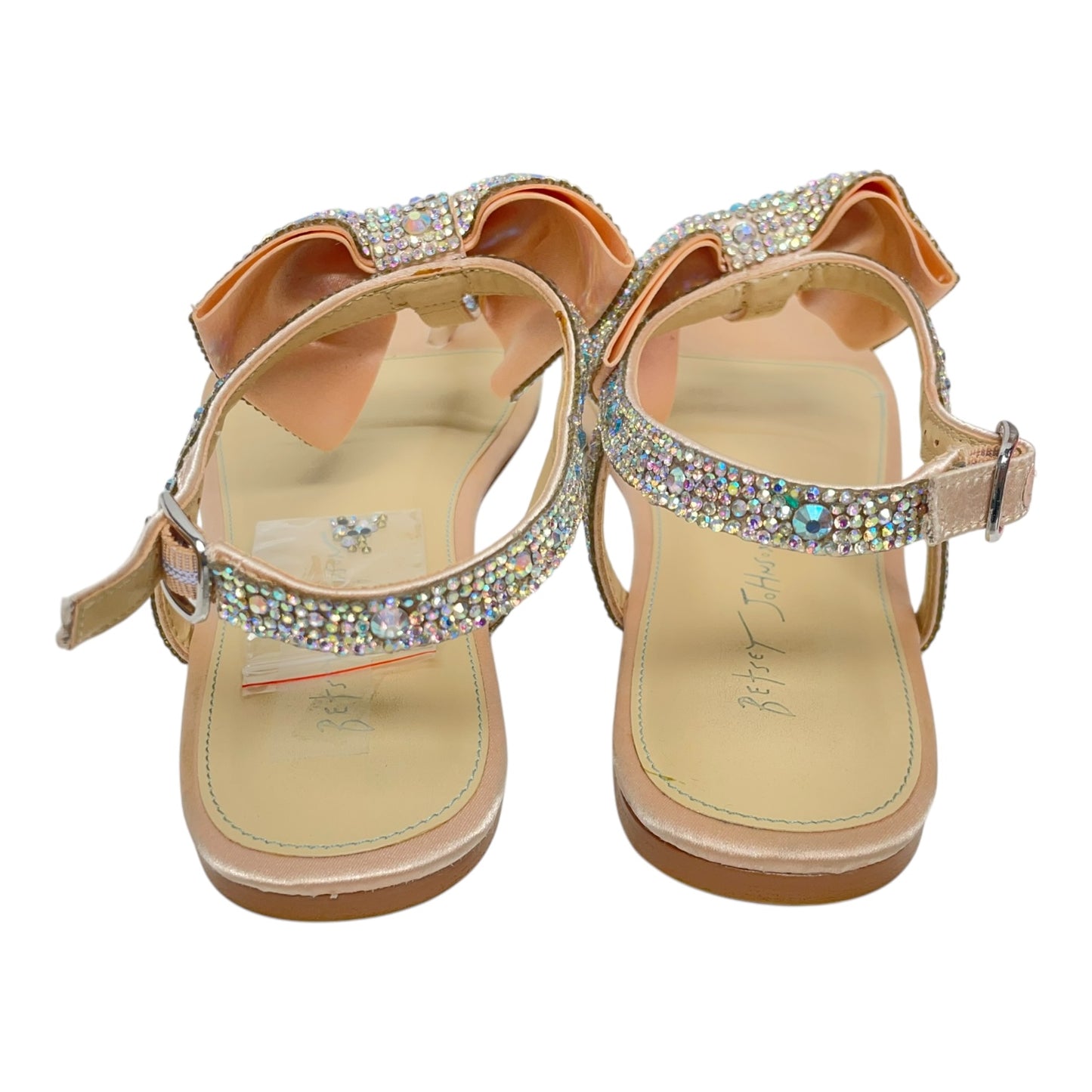 Sandals Flats By Betsey Johnson In Silver & Tan, Size: 8