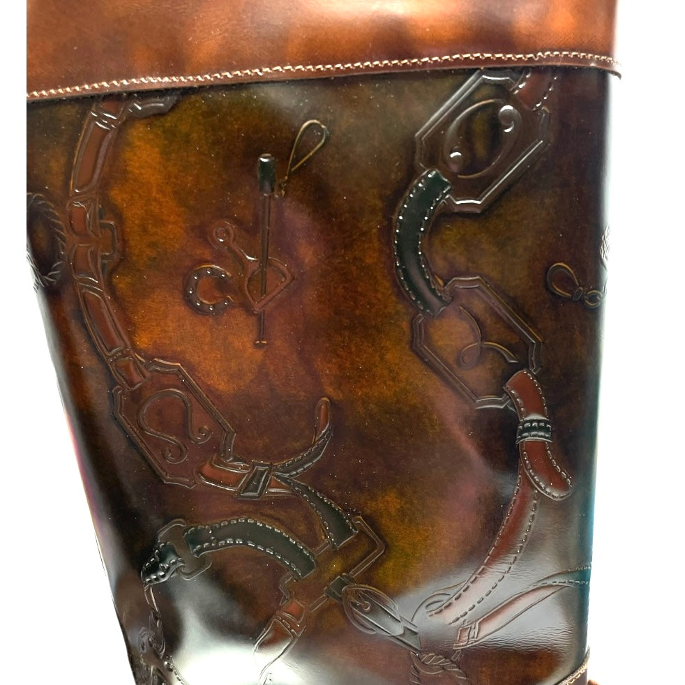 Boots Knee Flats By LARRY STUART In Brown, Size: 8.5