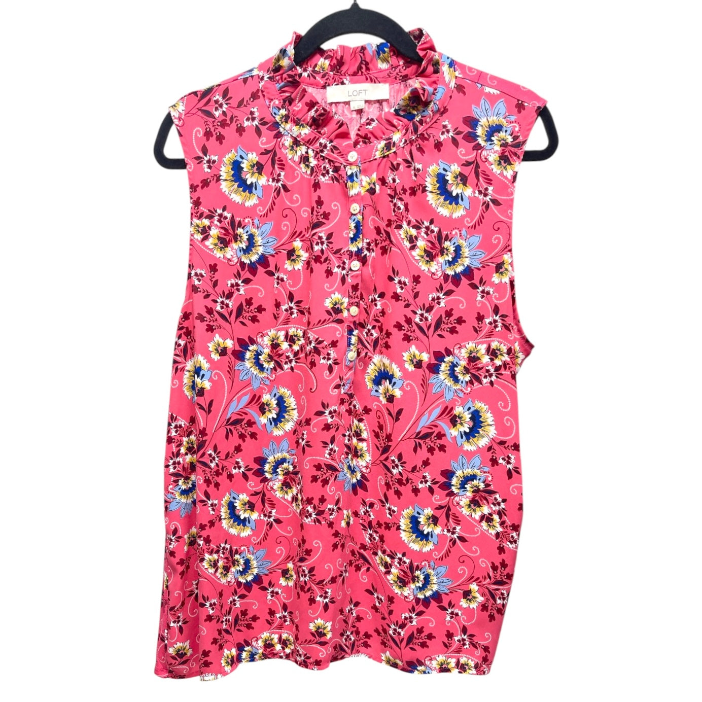 Top Sleeveless By Loft In Pink, Size: Xl