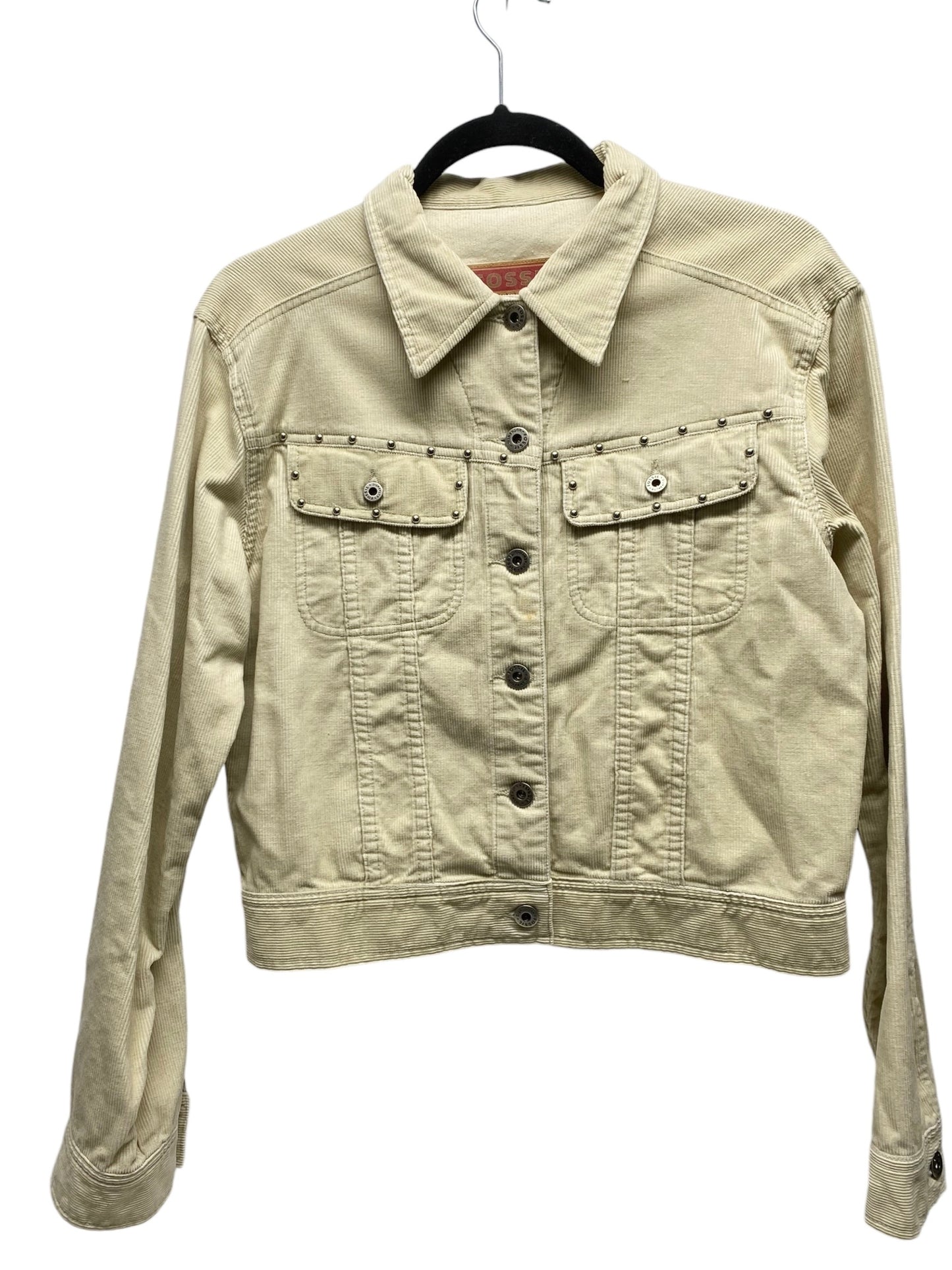 Jacket Denim By Fossil In Cream, Size: L