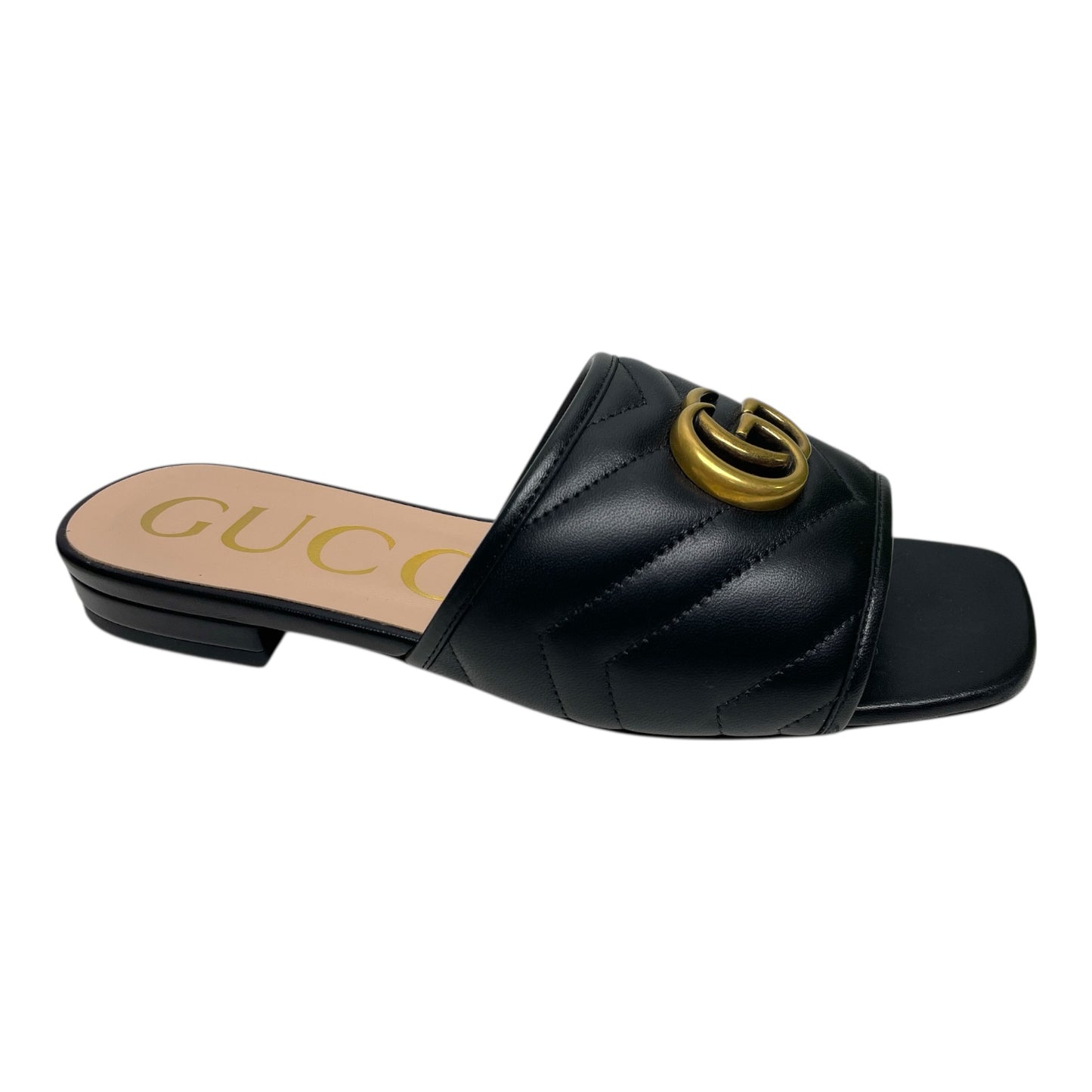 Sandals Luxury Designer By Gucci In Black, Size: 6
