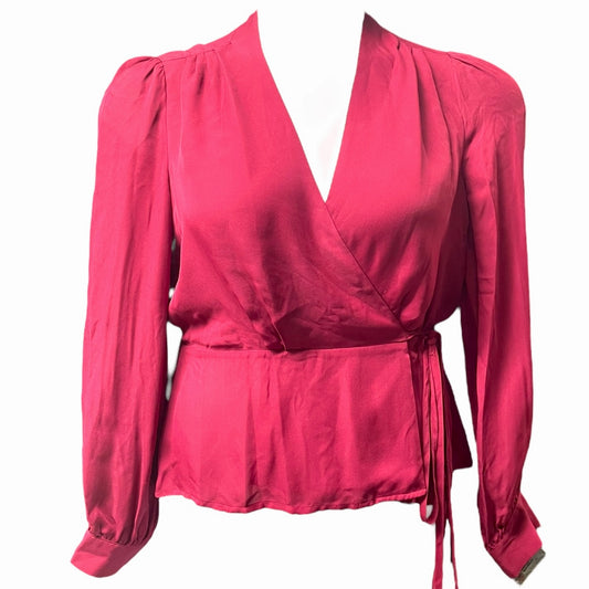 Top Long Sleeve By Antonio Melani In Maroon, Size: S
