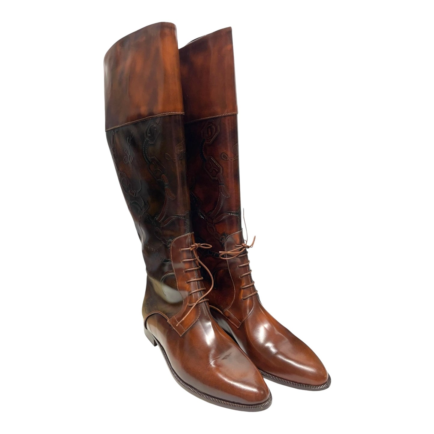 Boots Knee Flats By LARRY STUART In Brown, Size: 8.5